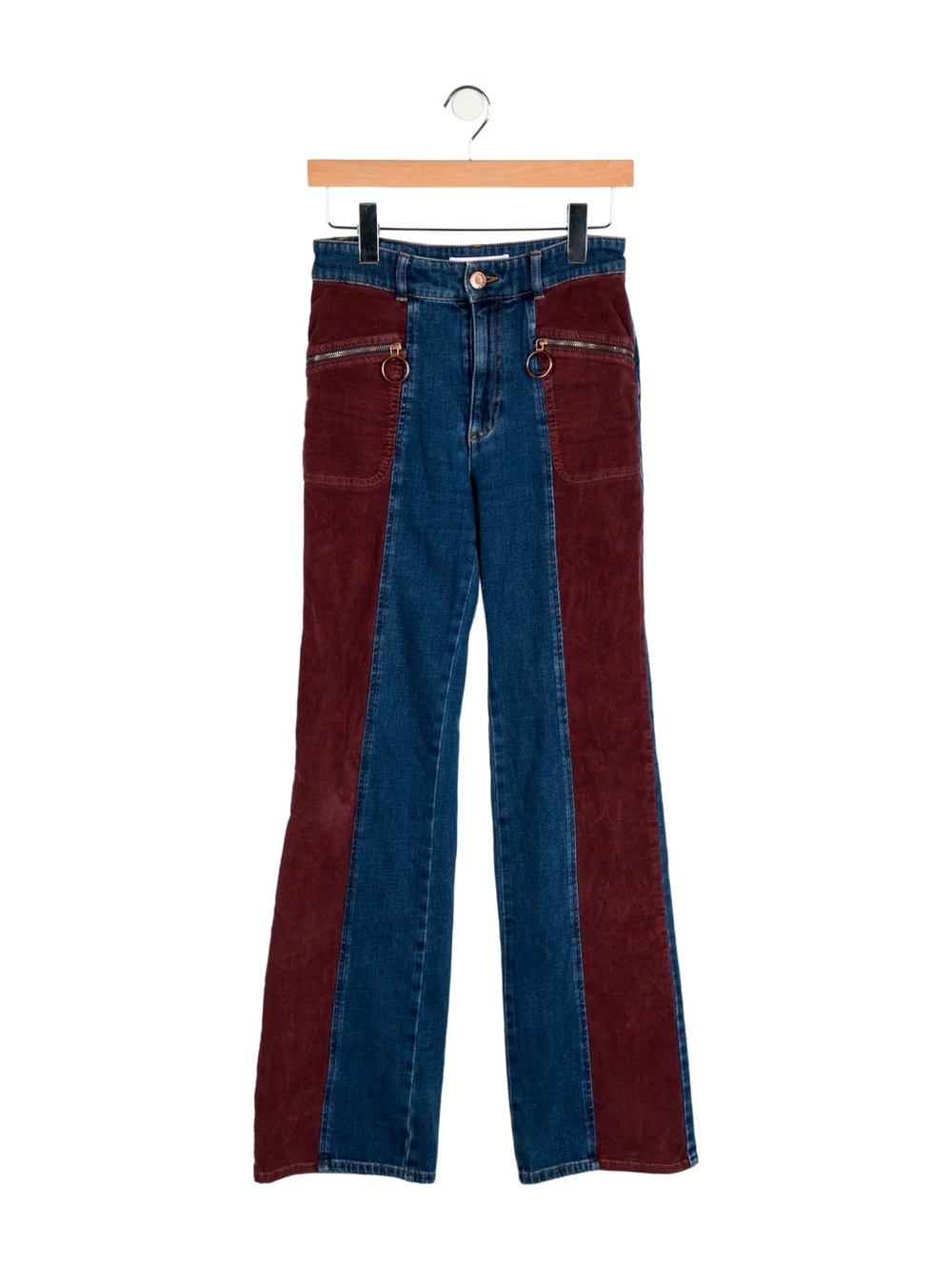 See By Chloé Two-Tone Blue and Burgundy Women’s Jeans size 2